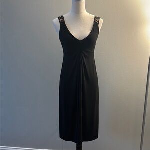 NWoT Black Alberta Ferretti Sleeveless Dress with Embellished Straps MSRP$1250